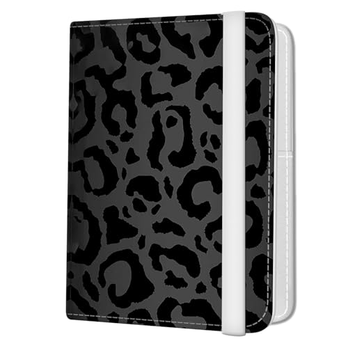 Passport Holder for Travel Essentials, Leather RFID Blocking Passport Wallet Cover Case, Cute Passport Book Holders for Women and Men Luxury Black Leopard - color: Luxury Black Leopard