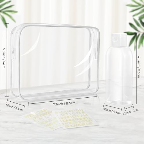 Travel Shampoo Bottles 5 pcs 3.4oz TSA Approved Travel Bottles for Toiletries Travel Size Bottles Leak Proof Empty Lotion Containers with Flip Cap Small Plastic Squeeze Bottlesp-Clear - color: Clear