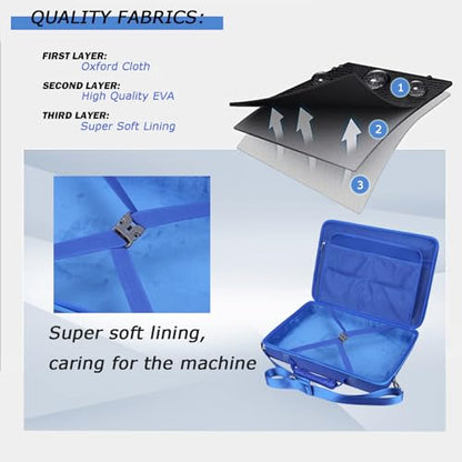 Tourmate Hard Storage Case for BOIFUN/YOTON/POFOTO/PJGCWB/WONNIE 17.5" Portable DVD Player，14'' 15.5" 15.7" 16.9" With Fixed Spring Rope EVA Box (Only Case) (Blue) - color: Blue