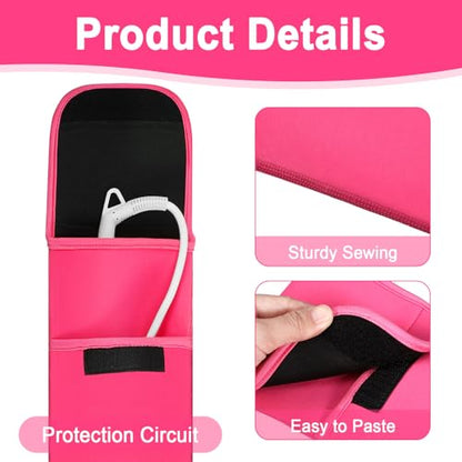 Shappy 2 Pcs Heat Resistant Hair Tools Bag Curling Iron Travel Case Cover Neoprene Flat Iron Holder Travel Case and Silicone Mat Pouch for Hot Hair Tools Storage Organizer(Solid Style) - style: Solid Style