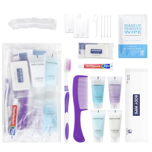Pack of 50 Basic Toiletry Kits, Individually Packed, Personal Hygiene Kit Bulk Homeless Care Package Supplies, Travel Size Convenience Kits Suitable For Hotel, Home, Camping, Travel - size: pack of 50