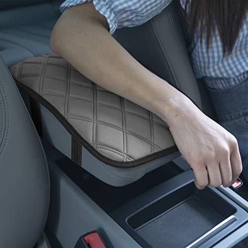 FH Group Neosupreme Gray Diamond Pattern Center Console Pad – Water-Resistant Armrest Cover Protector for Cars, SUVs & Trucks - color: Gray, style: Console Cover (Diamond)