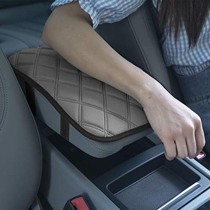 FH Group Neosupreme Gray Diamond Pattern Center Console Pad – Water-Resistant Armrest Cover Protector for Cars, SUVs & Trucks - color: Gray, style: Console Cover (Diamond)