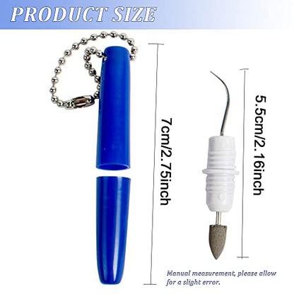 2PCS Reusable Dental Picks Kit Portable Teeth Stain Plaque Remover with Keychain with Keychain Tooth Erasers Tartar Eraser Tool Set for Travel, Pets & Oral Hygiene, Blue and White(Pack of 2) - color: Blue and White