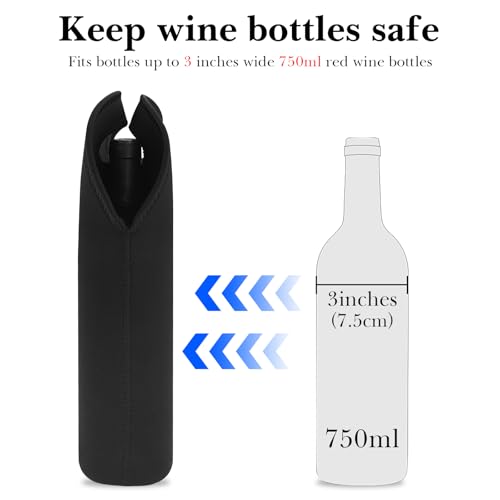 Linkidea Wine Travel Carrier & Cooler Bag, Wine Carrying Tote Picnic Cooler, Black, Modern