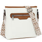 TANTOMI Crossbody Bags for Women Casual Crossbody Purses for Women Travel Shoulder Bag Handbags with Adjustable Strap - color: White/Light Brown