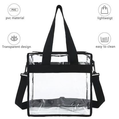 FlowFly Insulated Lunch Cooler Bag - Tote Bag Organizer for Women/Men, Clear#Black - color: Clear#Black