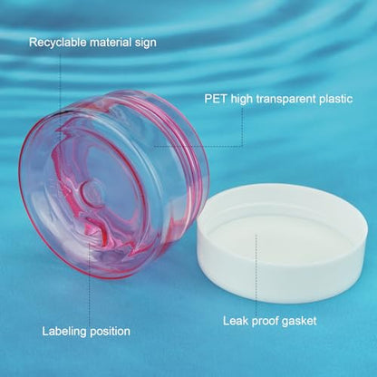 Cosywell Travel Jars Containers Plastic Cream Jars TSA Approved 1oz 4 Pieces Refillable Cosmetic Containers Leak-proof Travel Size Containers with Lid for Lotion Makeup Cosmetics (Pink) - color: F-1oz Pink