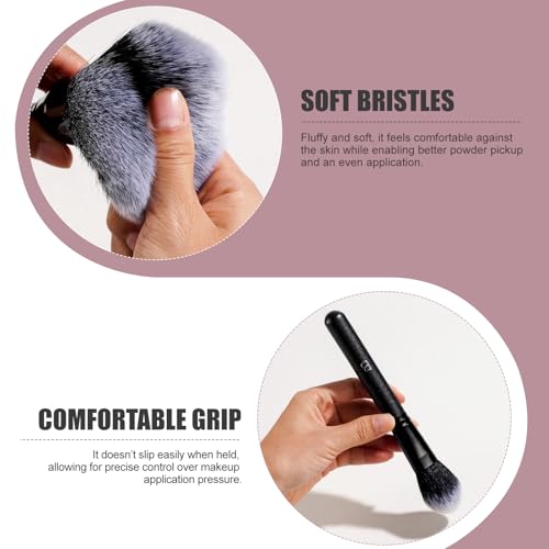 BS-MALL Soft Professional Makeup Brush Set - 4 Pcs Travel-friendly Brushes Including Foundation Brush for Liquid Makeup, Powder Brush & Blush Brush,Daily use (All Black) - color: All Black