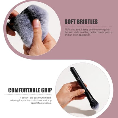 BS-MALL Soft Professional Makeup Brush Set - 4 Pcs Travel-friendly Brushes Including Foundation Brush for Liquid Makeup, Powder Brush & Blush Brush,Daily use (All Black) - color: All Black
