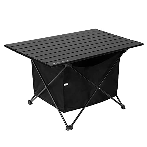 ROCK CLOUD Portable Camping Table Ultralight Aluminum Camp Table with Storage Bag Folding Beach Table for Camping Hiking Backpacking Outdoor Picnic, Size L - color: With Storage Bag Black, size: Large