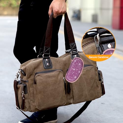Fintie Sunglasses Case with Carabiner, Hard Shell Shockproof Sport Glasses Cases Travel Zipper Eyeglasses Holder (Glittering Purple) - color: Glittering Purple
