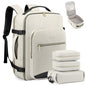 LOVEVOOK Travel Backpack for Women & Men 40L,Airline Approved Carry On Backpack Travel Essentials,TSA Carry on Luggage,Waterproof Personal Item Travel Bag,Suitcase with 3 Packing Cubes,Beige-Black - color: Beige-black, size: Large-40L-4Pcs