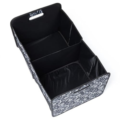 GreaterGood Paws Car Trunk Organizer Foldable Storage Bin with Handles Non Slip Base Pet Gear Travel Tote for SUV Truck (Flourish Paws) - color: Flourish Paws