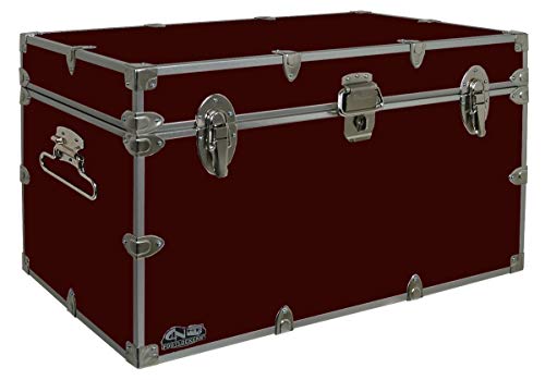 C&N Footlockers - XL Graduate Storage Trunk - Made in the USA - STEEL Footlocker for College Dorm Room & Summer Camp - 32 x 18 x 18.5 Inches (Maroon) - color: Maroon
