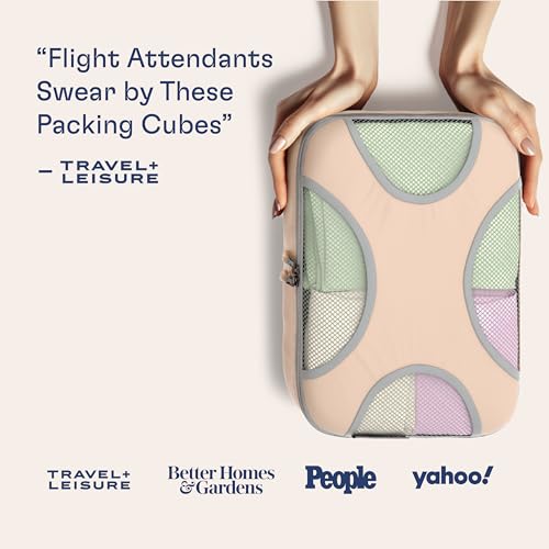 Shacke 8 Set Packing Cubes for Travel – Complete Luggage Organizer Set with Laundry, Shoe, Toiletry & Accessories Bag, Suitcase Travel Organizer (Nude Biege) - color: 8 Set - Nude Biege, size: Set of 8