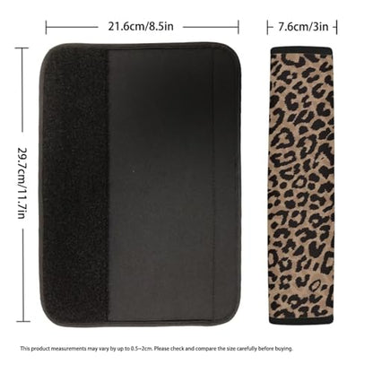 Brown Leopard Print Car Seat Belt Cover Easy to Install 2 Pack Safety Belt Cover Anti-Slip Shoulder Strap Protects Universal Auto Seat Straps for Vehicle, Truck, SUV - color: Brown Leopard Print