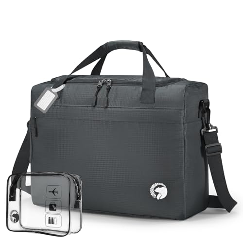 40x30x15cm Personal Item Travel Bag 16x12x6 inch Lightweight Gym Bag Foldable Duffle Bag Mens Water-resistant Weekender Bags for Women for Overnight Hospital Carry on Bags for Airplanes Gray - color: Gray