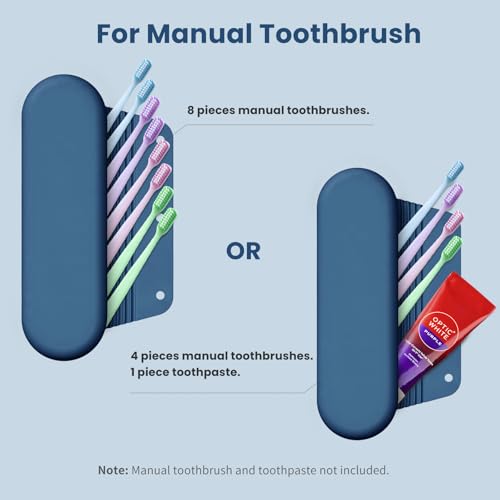 Silicone Electric Toothbrush Travel Case, Manual Toothbrush Travel Cover for Men and Women,Toothbrush Holder for Travel,Gym and More, Fits Most Manual and Electric Toothbrushes - Blue - color: Blue