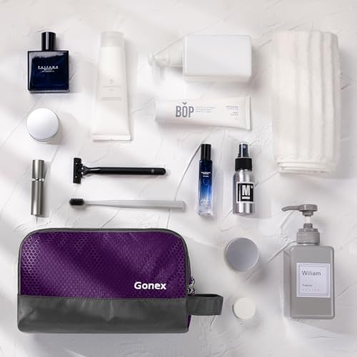 Gonex Travel Toiletry Bag Nylon, Shaving Bag Toiletry Organizer Deep Purple - color: Deep Purple