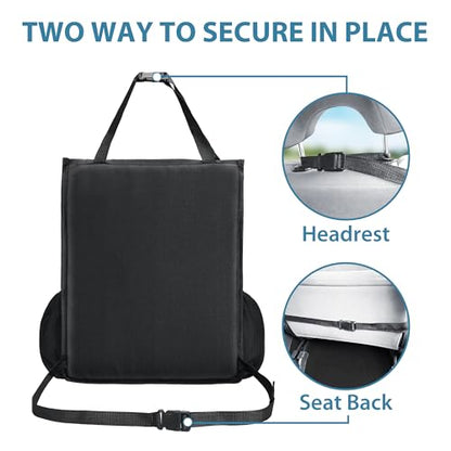 Elantrip Car Front Seat Organizer, Back Seat Storage with Adjustable Straps Truck Seat Organizers for Delivery Drive, Office File, Passenger Seat