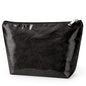 WLLWOO PVC Waterproof Makeup Bag Kraft Paper Cosmetic Bag Travel Toiletry Zipper Pouch Organizer for Women Purse - color: PVC-Black