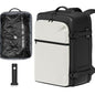 SUOCO Travel Vacuum Backpack with Portable Electric Pump, 45L Carry On Compression Seal Travel Backpack with Vacuum System, Traveling Packing Luggage Suitcase, White - color: White