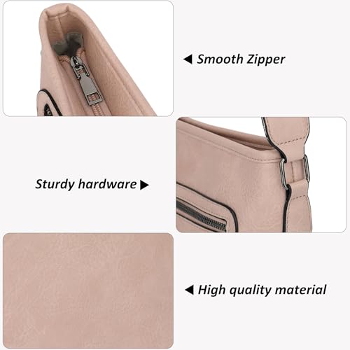 TANTOMI Crossbody Bags for Women Casual Crossbody Purses for Women Travel Shoulder Bag Handbags with Adjustable Strap - color: Dusty Pink