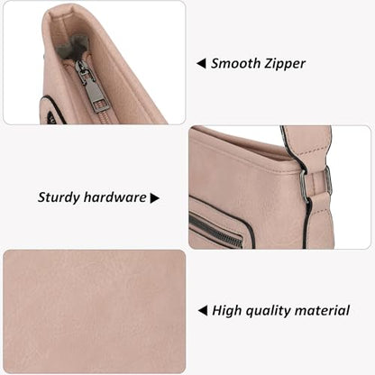 TANTOMI Crossbody Bags for Women Casual Crossbody Purses for Women Travel Shoulder Bag Handbags with Adjustable Strap - color: Dusty Pink