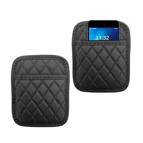 2PCS Car Side Pocket Organizer, Leather Auto Seat Storage Bag for Cell Phone Sunglasses, Waterproof Document Holder Tray Pouch for Vehicle Seat Gap Filler, Car Accessories (Small) - color: Small