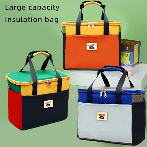 willikiva Insulated Lunch Bag Women Man Leakproof Soft Cooler Tote Bag Reusable LunchBox with Adjustable Shoulder Strap for Adults Work Travel(Grey Blue) - color: Grey Blue