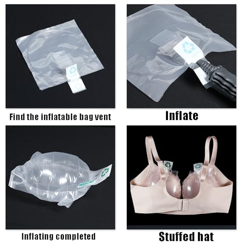 Ouliget Portable Bra Underwear Inflatable Bag,Bra Support Bag for Preventing Deformation,Traveling Lingerie Protective Organizer Bag,50 Pieces