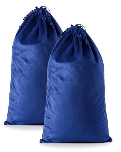 2 Pcs Shoe Bags for Travel, 21.2"x13.3" Large Boot Bags for Cowboy Boots, Washable Velvet Dust Bag with Drawstring for Dress Shoes, Handbags and Clothing, Suitable for Travel and Home Storage - color: Palace Blue, size: 21.2"x13.3"
