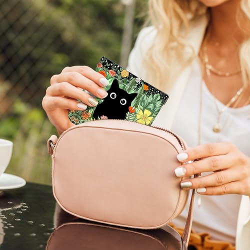 2Pcs PU Leather Small Squeeze Coin Purse Pouch Mini coin Bag Unique And Cute Wallet Cosmetic Bags Change Bag For Women Girls Men Flower And Cat - color: Flower And Cat