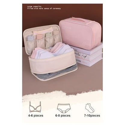 Underwear Bra Travel Bag Packing Cubes Bra Underwear Socks Storage Bag Travel Packing Organizers Toiletry Bag,Beige 10# - color: Beige 10#