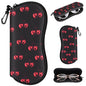 Sunglasses Case with Belt Clip, Ultra Light Neoprene Zipper Soft Padded Glasses Case for Women Men - color: Cherry Skull