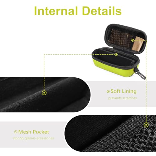 Bukere Double Eyeglasses Case with Adjustable Slots, EVA Hard-shell Travel Dual Glasses Sunglasses Organizer for Men Women - color: Yellow
