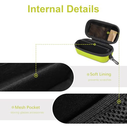 Bukere Double Eyeglasses Case with Adjustable Slots, EVA Hard-shell Travel Dual Glasses Sunglasses Organizer for Men Women - color: Yellow