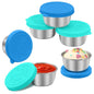 LIEMAND 6x1.6 oz Salad Dressing Container to Go, Leakproof Reusable Stainless Steel Small Container with Lid,Sauce Containers for Lunch box,Picnics,Travel,Office and Meal Prep - color: Ocean Wave, size: 1.6oz