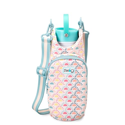 Swig Life Water Bottle Sling Bag, Water Bottle Holder with Adjustable Strap, Carrier Bag with Zippered Phone Pocket, Holds 36oz (Sun Chaser) - color: Sun Chaser