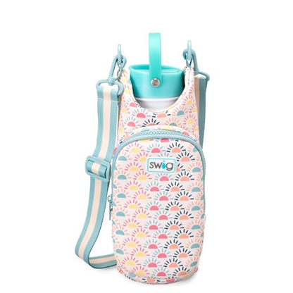 Swig Life Water Bottle Sling Bag, Water Bottle Holder with Adjustable Strap, Carrier Bag with Zippered Phone Pocket, Holds 36oz (Sun Chaser) - color: Sun Chaser