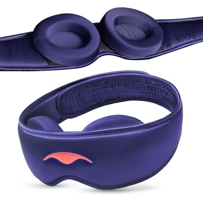 Manta Silk Sleep Mask – Premium 22 Momme Silk Eye Mask, Designed for Blackout Comfort, Breathable and Washable, Adjustable Fit (Purple) - color: Purple