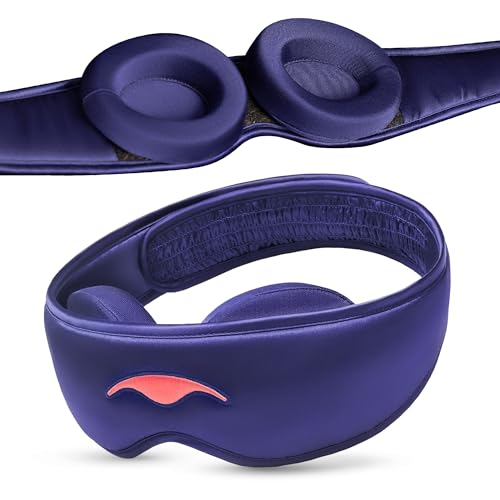 Manta Silk Sleep Mask – Premium 22 Momme Silk Eye Mask, Designed for Blackout Comfort, Breathable and Washable, Adjustable Fit (Purple) - color: Purple