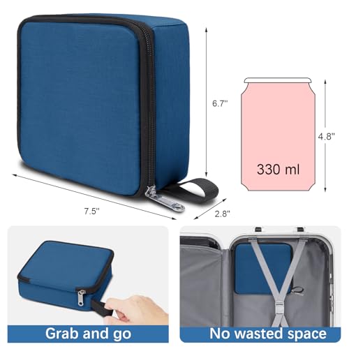 Bukere Travel Sunglasses Organizer Case, Adjustable Slot For Multiple Pairs, Portable Eyeglasses Storage Box for Men Women - color: Blue, style: 4 Slots