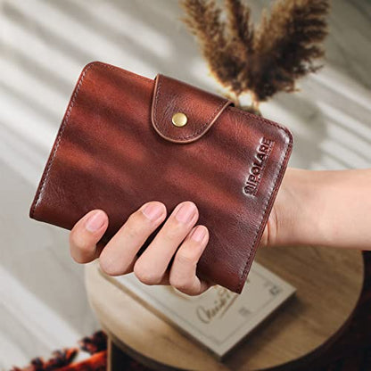 Polare Full Grain Leather Slim and Soft RFID Blocking wallet For Men Snap Bifold Travel Wallet Passport Holders 2 Passports (Coffee) - color: Coffee