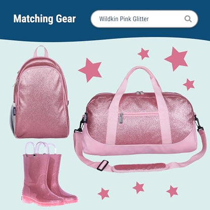 Wildkin Kids Two Compartment Insulated Lunch Bag – Keeps Food Hot or Cold, Easy-Clean Lining, Leak-Resistant & BPA-Free – Boys & Girls, Ideal for School, Travel & Daycare – Pink Glitter - color: Pink Glitter