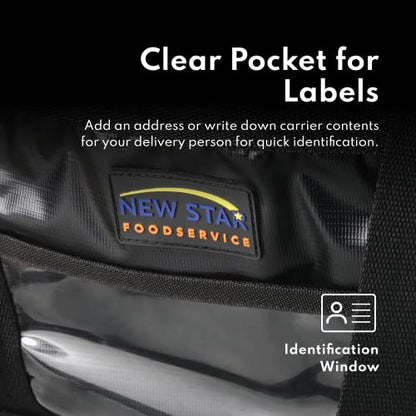 New Star Foodservice Commercial Insulated Food Delivery Bag, Half Size, 12 x 11.5 x 9.5 Inch, Black - size: 12" W x 11.5" H x 9.5" D