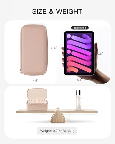 Vlando Jewelry Travel Case,Travel Jewelry Organizer with Clear Velvet Jewelry Bags 12Pcs Zipper Pouch for Women Wedding Gifts for Friends Sister-Khaki - color: D.12PCS Khaki