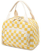 Lunch Bag Women Lunch Box for Women Adult Cute Insulated Lunch Bag Small Cooler Lunch Tote Bags for Work Picnic Travel (Beige-Yellow Plaid) - color: Beige-Yellow Plaid