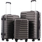 Coolife Luggage Sets, 3 Piece Hard Shell Suitcase Set with Spinner Wheels, Expandable Large Checked Luggage, Lightweight Rolling Carry On with TSA Lock Gray - color: gray, size: 3 Piece Set (20in/24in/28in)